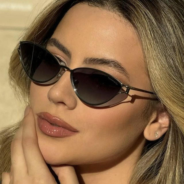 KAMMPT Sonnenbrille Cat Eye, Metall, Vollrand, Schwarz, Damen - Bild 1