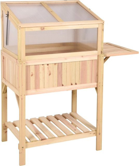 Garden Pleasure Gewächshaus Braun mit Satteldach und Folie für die Pflanzenzucht im Garten - Bild 1