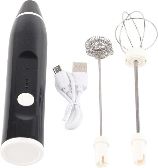 Neoglint Elektrischer Milchaufschäumer USB wiederaufladbar Handheld Kaffee Mixer in Schwarz - Bild 1