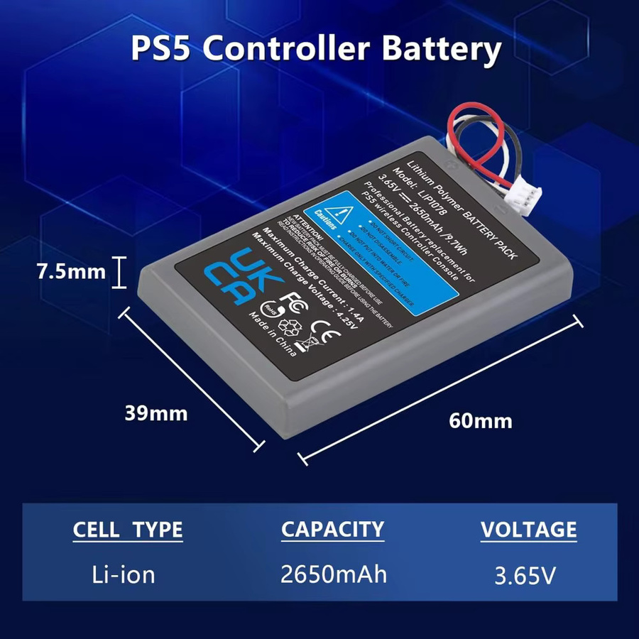Sony Ersatzakku für PS5 DualSense Wireless Controller CFI-ZCT1W, Lithium-Polymer, 2650mAh, 3,65V, 9,7Wh - Bild 4