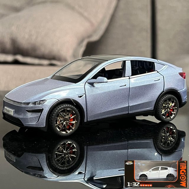 Linyi toy car Modell Y Elektro-SUV, Spielzeug Auto Modell, 1:32, Metall, Grau, ab 18 Jahre - Bild 1
