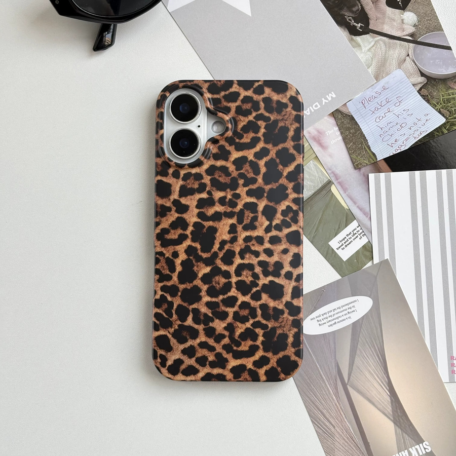 Leopardenmuster Handyhülle aus weichem TPU mit mattem Finish für iPhone 11 bis 16 Pro Max in Schwarz und Multicolour - Bild 2
