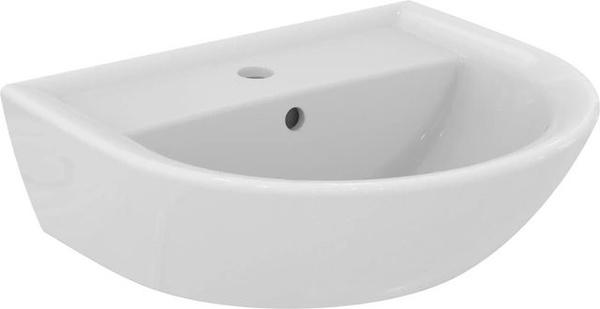 Ideal Standard Handwaschbecken Eurovit Weiß mit 1 Hahnloch und Überlauf, Breite: 50 cm