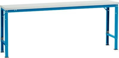 Manuflex Grundtisch UNIVERSAL Spezial höhenverstellbar aus Kunststoff in Lichtgrau und Lichtblau, B: 200 cm, T: 80 cm - Bild 1