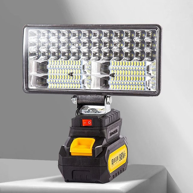 HOMEFISH LED-Arbeitsleuchte für Makita 18V Li-Ionen-Akku, Tragbare Notfall-Flutlampe und Campinglampe in Schwarz - Bild 1