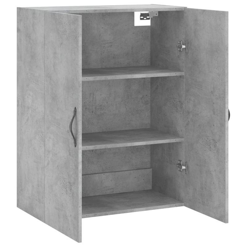 vidaXL Wandschrank in Betongrau aus Holzwerkstoff und Eisen, B/T/H: 69,5 x 34 x 90 cm - Bild 2