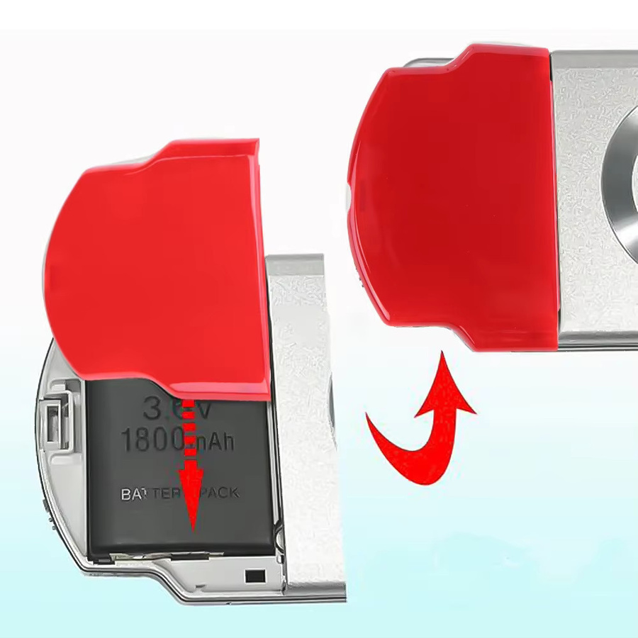 Sony Batteriegehäuse Ersatzteil als Hintertür Abdeckung für PlayStation PSP 2000 und PSP 3000 in Rot - Bild 2
