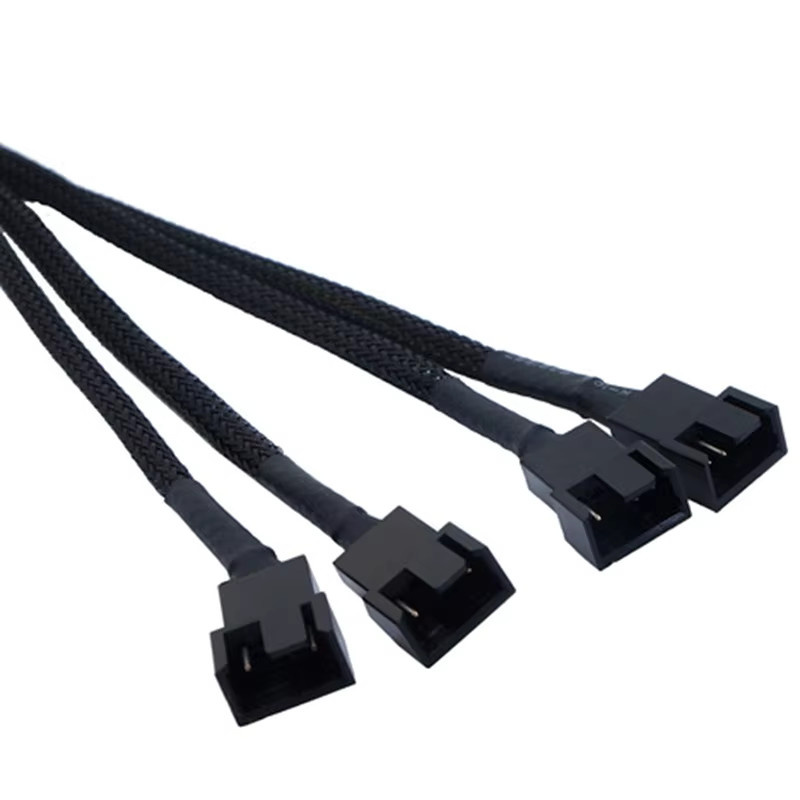 Ashiboogoole 4-poliges PWM-Lüfter-Verlängerungskabel Splitter, schwarz, Länge: 27 cm - Bild 5
