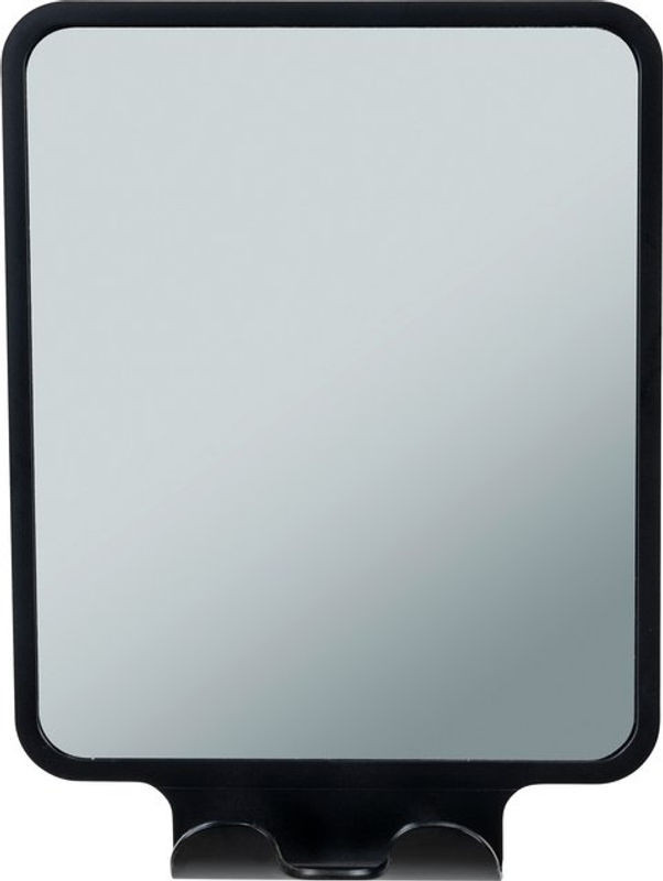 WENKO Vacuum-Loc Quadro Antibeschlagsspiegel in Schwarz, quadratisch und wandmontiert - Bild 1
