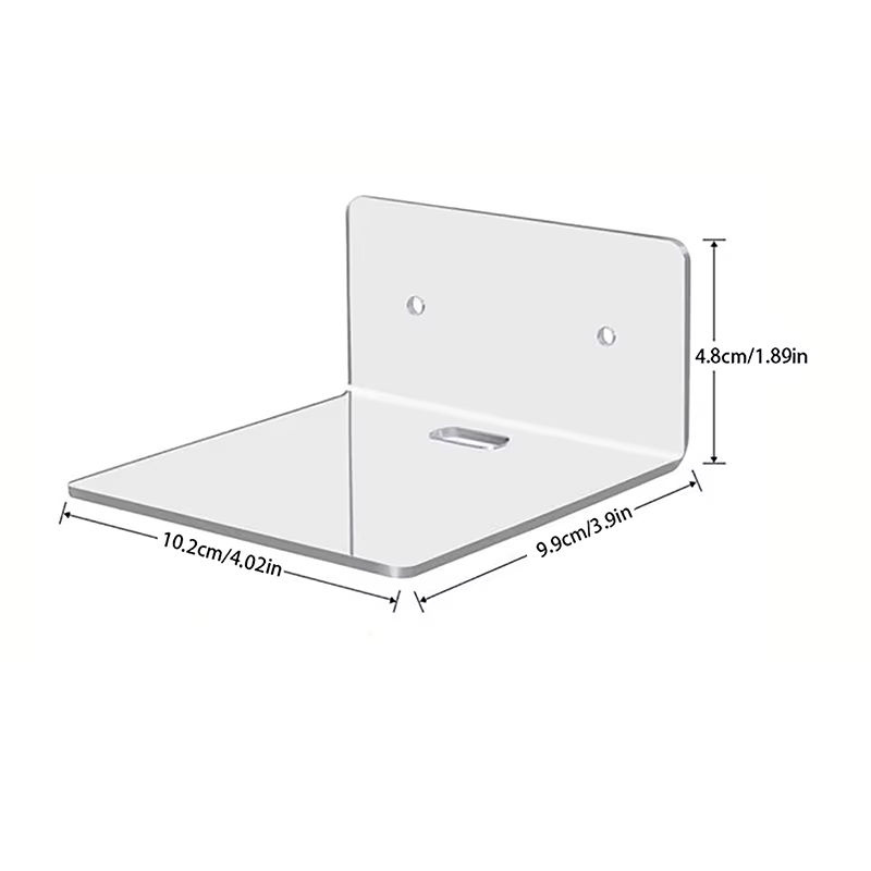 Minimalistisches Acryl Wandregal in Transparent, Rechteckiges Schweberegal zur Wandmontage für Dekoration und Smart Speaker - Bild 5