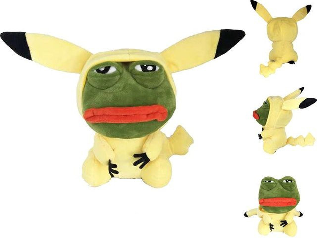 Yiran toy Glücksfrosch Anhänger, Plüsch Stofftier, 25cm, Gelb - Bild 1