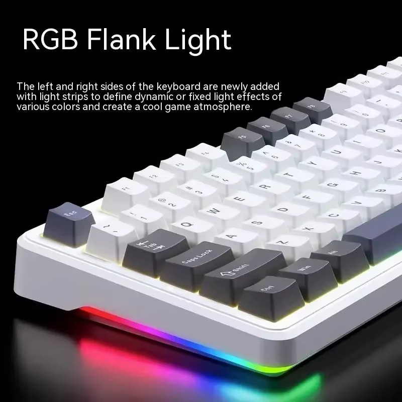 AULA F87Pro Mechanische Gaming Tastatur in Schwarz mit Tri-Modus Verbindung (Bluetooth, 2,4 GHz und USB) und 87 Tasten - Bild 2