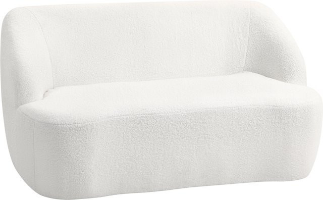 HOMCOM 2-Sitzer Polstersofa in Cremeweiß mit geschwungenem Design und Bouclé-Stoff, modernes Loungesofa für dein Wohnzimmer, Breite: 142 cm - Bild 1