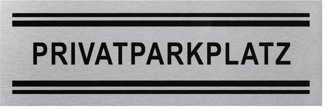 Selbstklebendes Hinweisschild Privatparkplatz von Seilflechter aus Aluminium in Silber - Bild 1