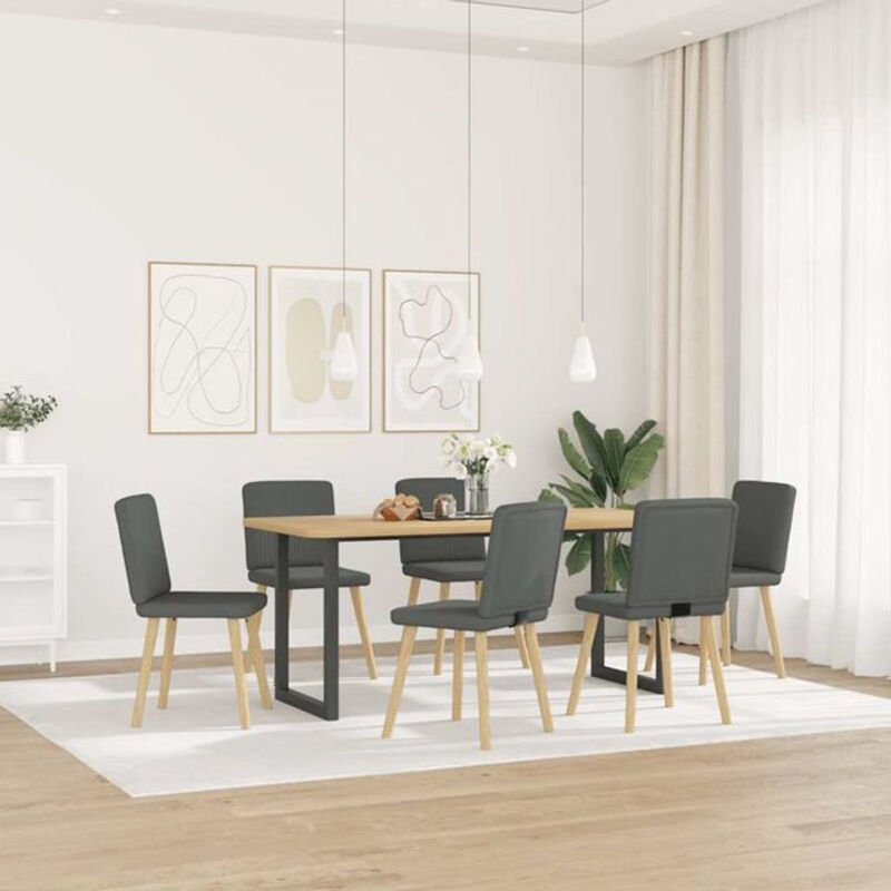 Set aus 6 modernen Esszimmerstühlen in Anthrazit und Grau aus Stoff von vidaxl - Bild 1