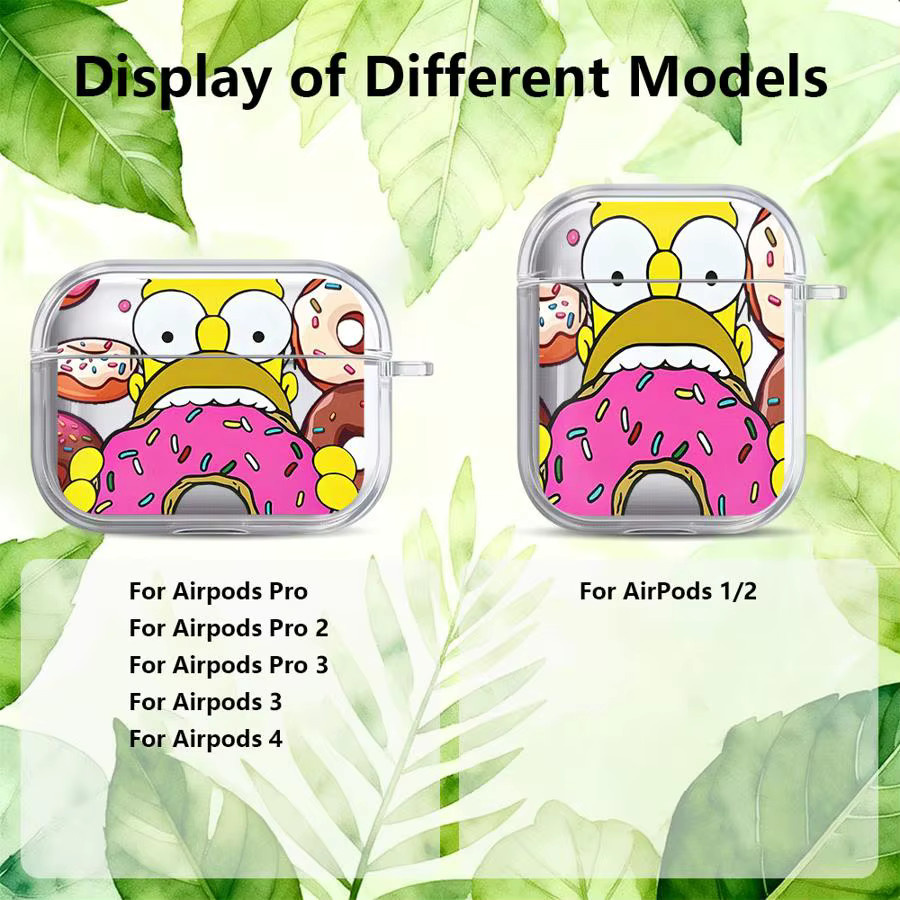 The Simpsons Cartoon Transparente Kopfhörerhülle für AirPods Pro, AirPods 3, AirPods 4 und AirPods 1/2 - Bild 3