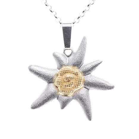 Goettgen Anhänger Edelweiss mit Kette, 925 Silber, 45 cm, Unisex - Bild 1