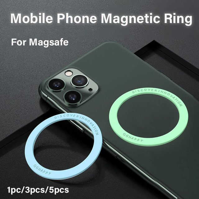 Universelle ultradünne Handy-Magnetringe für MagSafe und kabelloses Laden, Farbe: Weiß - Bild 1