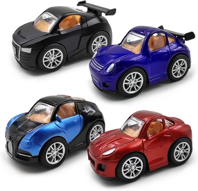 Linyi toy car Mini-Sportwagen, Metallmodell, 4-teiliges Set, ab 6 Jahren - Bild 1