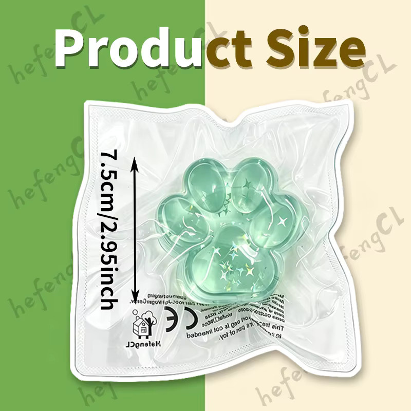 HefengCL Transparente Katzenpfoten-Squishy-Spielzeuge mit Stern-Pailletten, verschiedene Farben - Bild 3