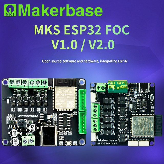 Makerbase MKS ESP32FOC Open-Source SimpleFOC BLDC-Motorsteuerung mit integriertem ESP32 Dual-Current-Loop in Schwarz - Bild 1