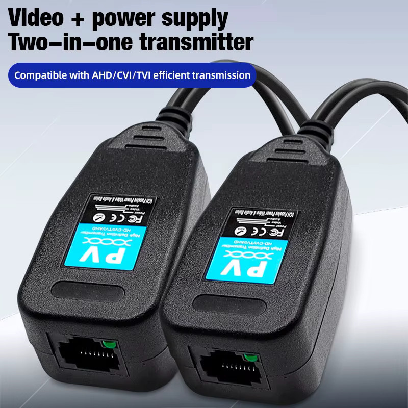 KERUI PV Balun RJ45 CCTV Video Transceiver mit BNC und DC Stromanschluss für CVI TVI AHD Analog HD Kameras in Schwarz - Bild 2