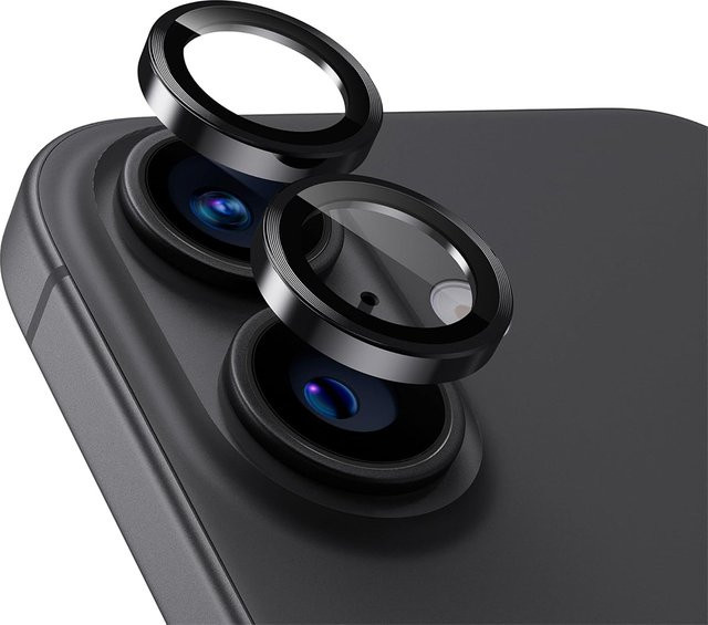 Kameraobjektivschutzabdeckung in Schwarz für Apple iPhone 17 Air 17E 16E 16 Pro Max 15 Plus 14 13 Mini 12 11 und 17 Pro - Bild 1