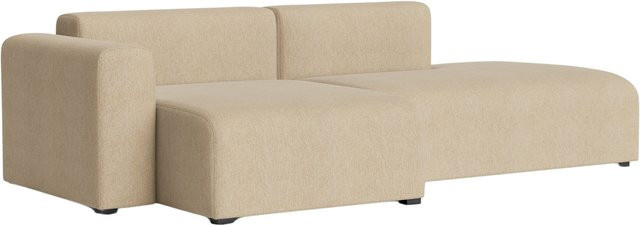 HAY Mags 2,5-Sitzer Sofa Kombination mit Low Armrest in Beige und Massivholzrahmen - Bild 1