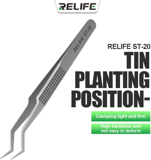 Relife ST-20 Universal Präzisions-Pinzette in Silber für Telefonwartung und Chip-Platinen-Reparatur - Bild 1