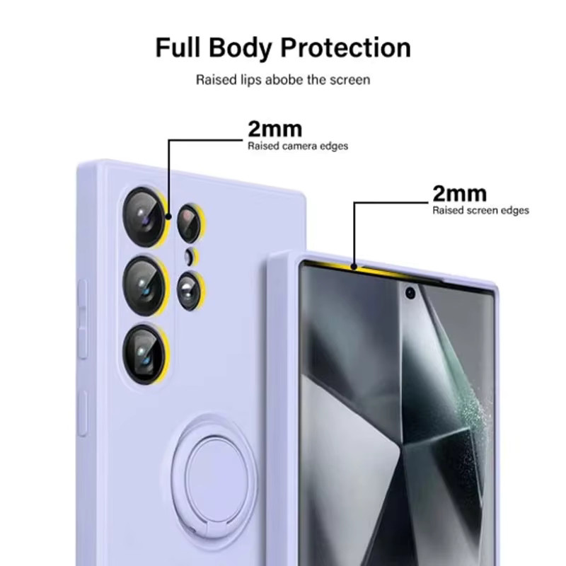 Magnetische Silikon-Handyhülle mit Ringband für Samsung Galaxy S25 S24 S26 S23 S22 Plus Ultra A57 A37 A17 A26 A16 A55 A36 A56 in Schwarz und Lila - Bild 4