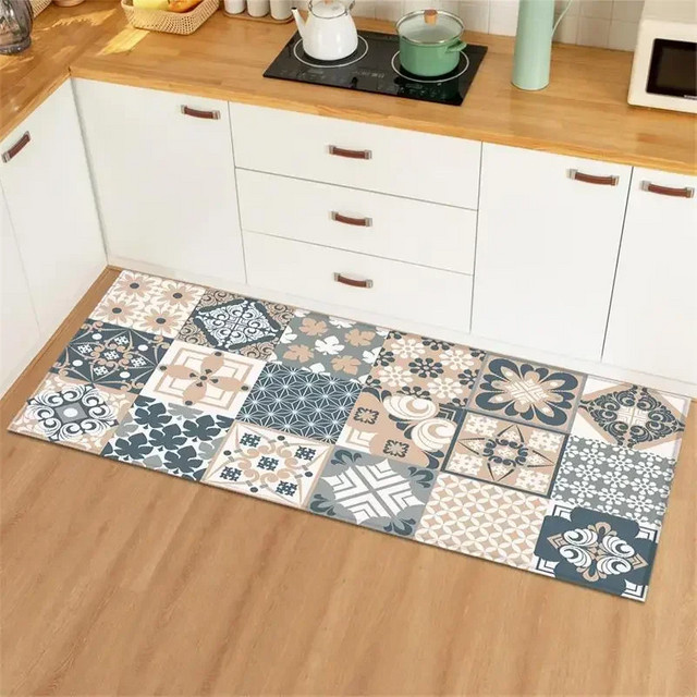 VIKAMA Kitchen Runner Teppich grau, rutschfester und weicher Küchenläufer aus Gummi für Küche und Flur - Bild 1