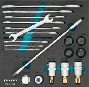 Hazet Steckschlüssel-Satz 163-211/20 mit 20 Werkzeugen, 3/4 Zoll, Farbe Silber - Bild 1