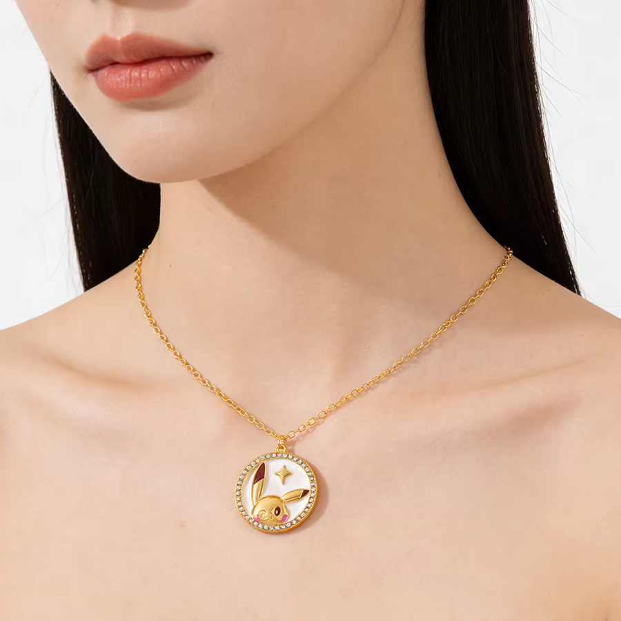 Bandai Halskette, Pikachu Anhänger, Metall, Gold, Unisex - Bild 4