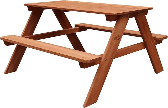 Sunny Kinder-Picknicktisch aus Hemlockholz in Braun, B/T/H: 89 x 89 x 51 cm - Bild 1