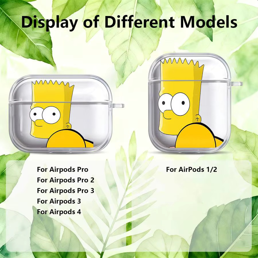 Transparente Kopfhörerhülle im Simpsons Design für Apple AirPods Pro 1 2 3 4 - Bild 2