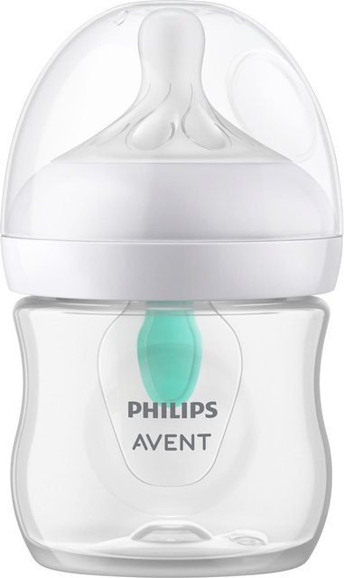 Philips Avent 2er-Pack Natural Response Babyflaschen mit AirFree Ventil und Silikon-Sauger, 125 ml, transparent/weiß - Bild 1