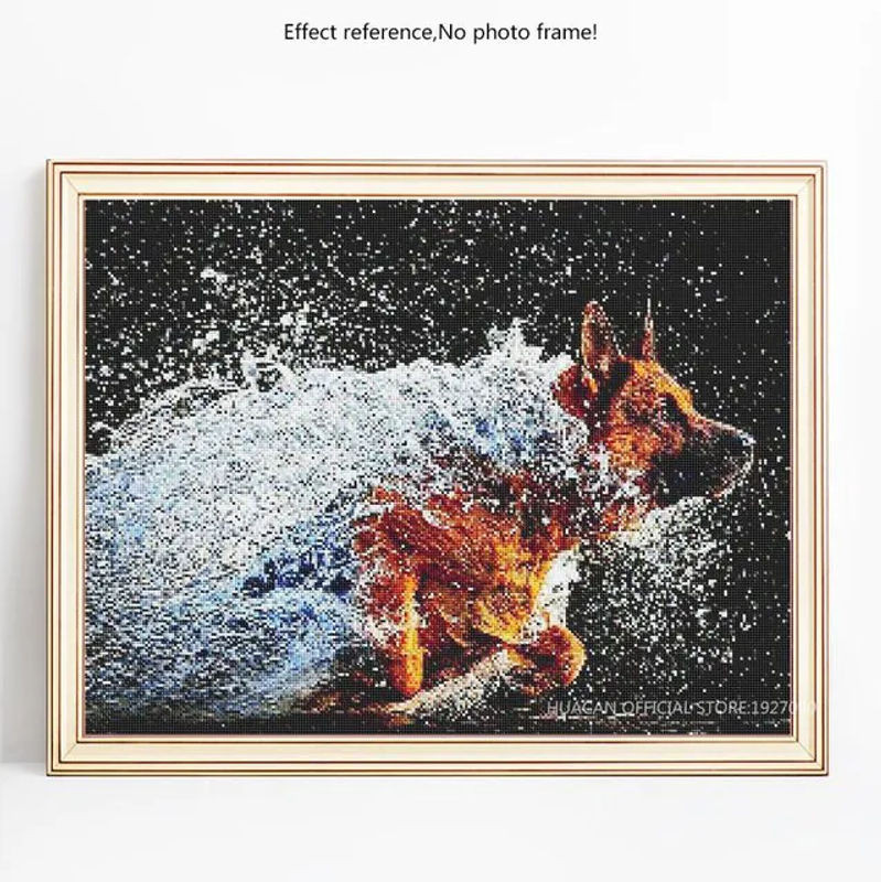 FIYO Diamond Painting Hund Mosaik Bild auf Leinwand, mehrfarbig, B/H: 30 x 30 cm - Bild 1