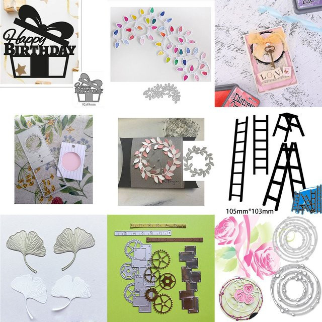 Metall Schneidwerk Kranz Stanzform für Scrapbooking und Papierhandwerk in Silber - Bild 1