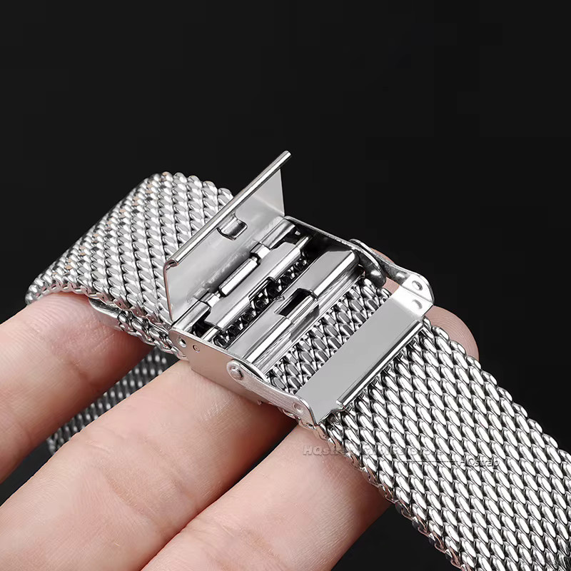 HQstrap Uhrenarmband Milanaise, Edelstahl, Silber, Unisex - Bild 3