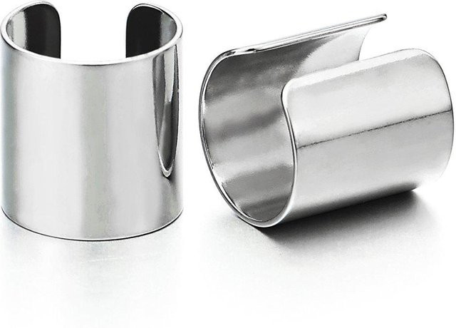 YULIN Ohrringe, Edelstahl, Silber, Unisex, Ohr Manschette, Ohr Clip - Bild 1