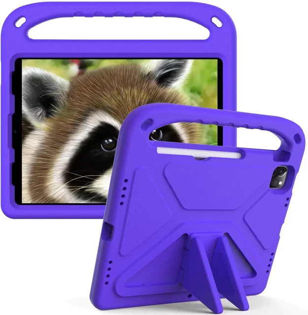 Stoßfeste EVA Kinderhülle mit Ständer für Apple iPad verschiedene Generationen in Blau und Lila - Bild 1