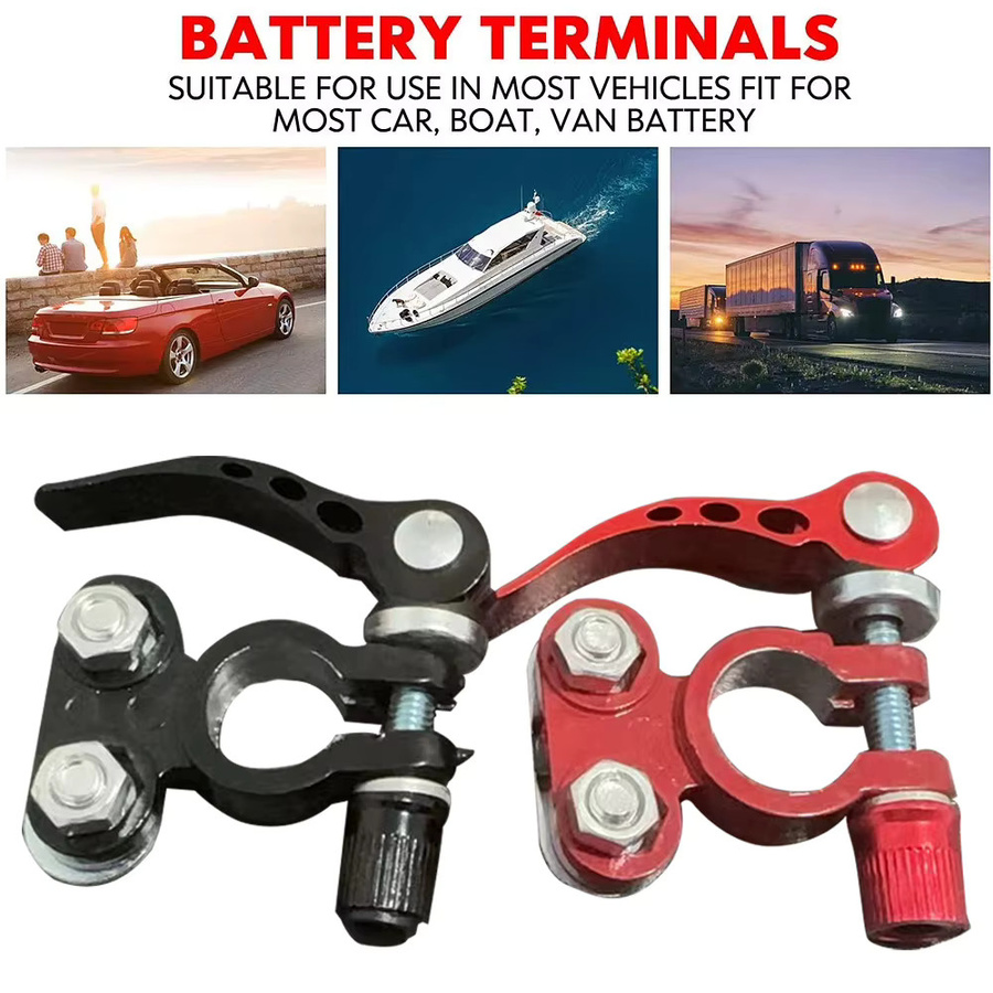 1 Paar Schnellverschluss-Auto-Batterieklemmen für 12 V und 24 V in Multicolor - Bild 2