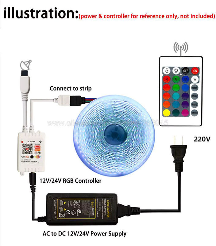 RGB-LED-Streifen SMD 5050 Flexibles LED-Lichtband Multicolour, 5 m Länge, Breite: 8 mm, 12 V 24 V DC, schneidbar - Bild 5