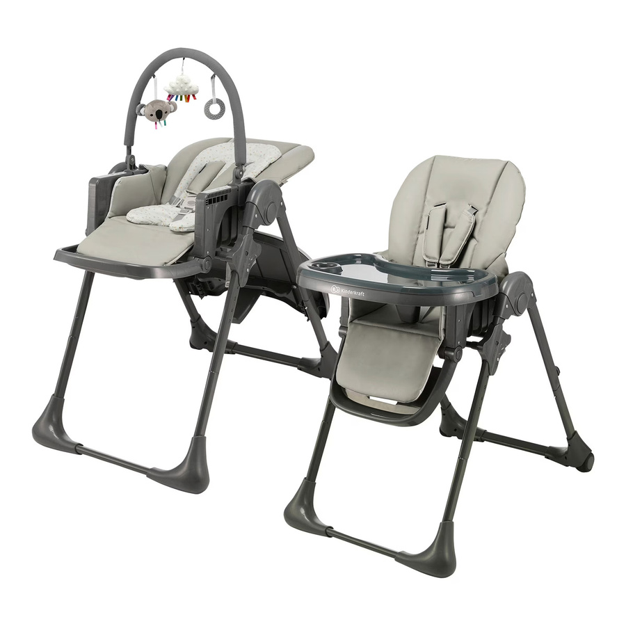 Kinderkraft Hochstuhl TUMMIE 2in1 in Grau mit Rollen und Polsterung - Bild 2