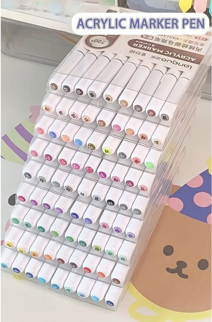 Languo Acryl-Markierungsstifte Set mit Soft Brush für DIY Graffiti und Kunstmalerei, Mehrfarbig - Bild 1