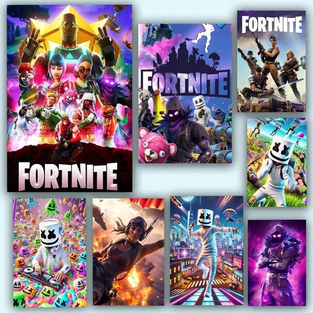 Selbstklebendes und wasserfestes Fortnite Poster in Multicolour für deine Wanddekoration - Bild 1