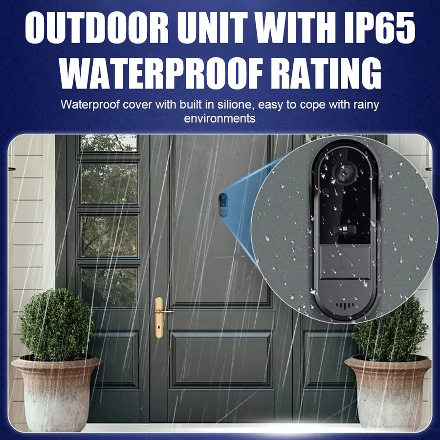 Sherway Drahtlose Wifi Türklingel Kamera mit 1080P Video Intercom, Wasserdicht, 4,3 Zoll IPS Bildschirm und IR Nachtsicht, Schwarz - Bild 5