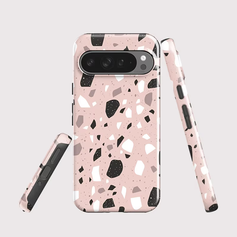 Fcicicase Luxus-Handyhülle mit Marmormuster für Google Pixel 10 9 Pro XL 8 7A in Pink, zweilagig und stoßfest mit matter Abdeckung - Bild 2