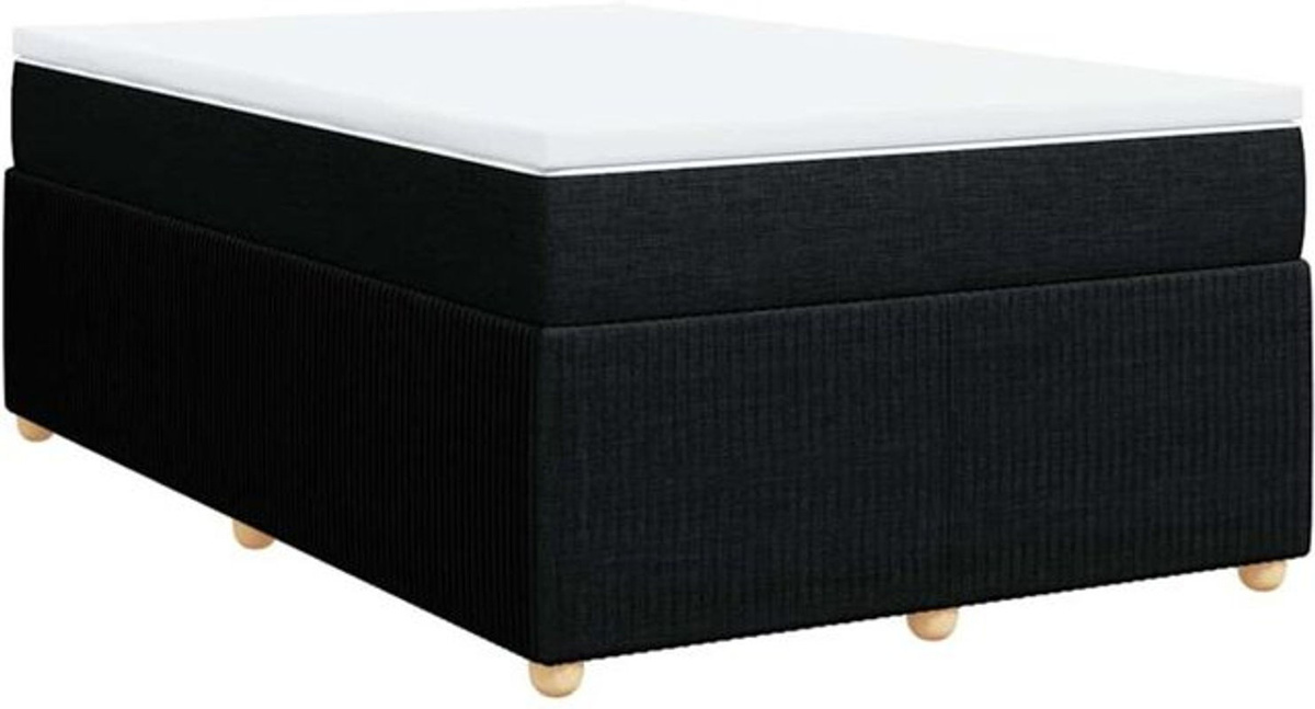 vidaxl Boxspringbett mit Matratze in Schwarz aus Stoff, B/T/H: 120 x 200 x 46 cm - Bild 1