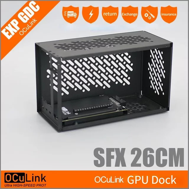 SPEEDIER Oculink PCIe 4.0 x4 GPU Dock Aluminium Gehäuse für externe Grafikkarten in Schwarz oder Silber - Bild 1